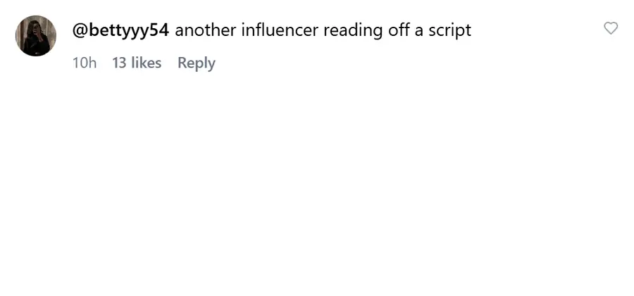 Instagram comment